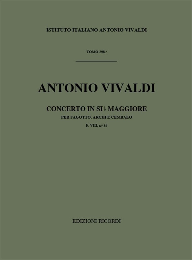 Concerti Per Fg., Archi E B.C.: In Si Bem. Rv 503